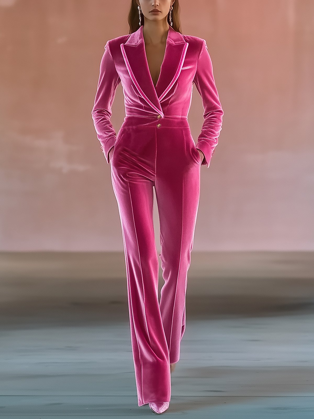 Barbie Pink Velvet Jumpsuit