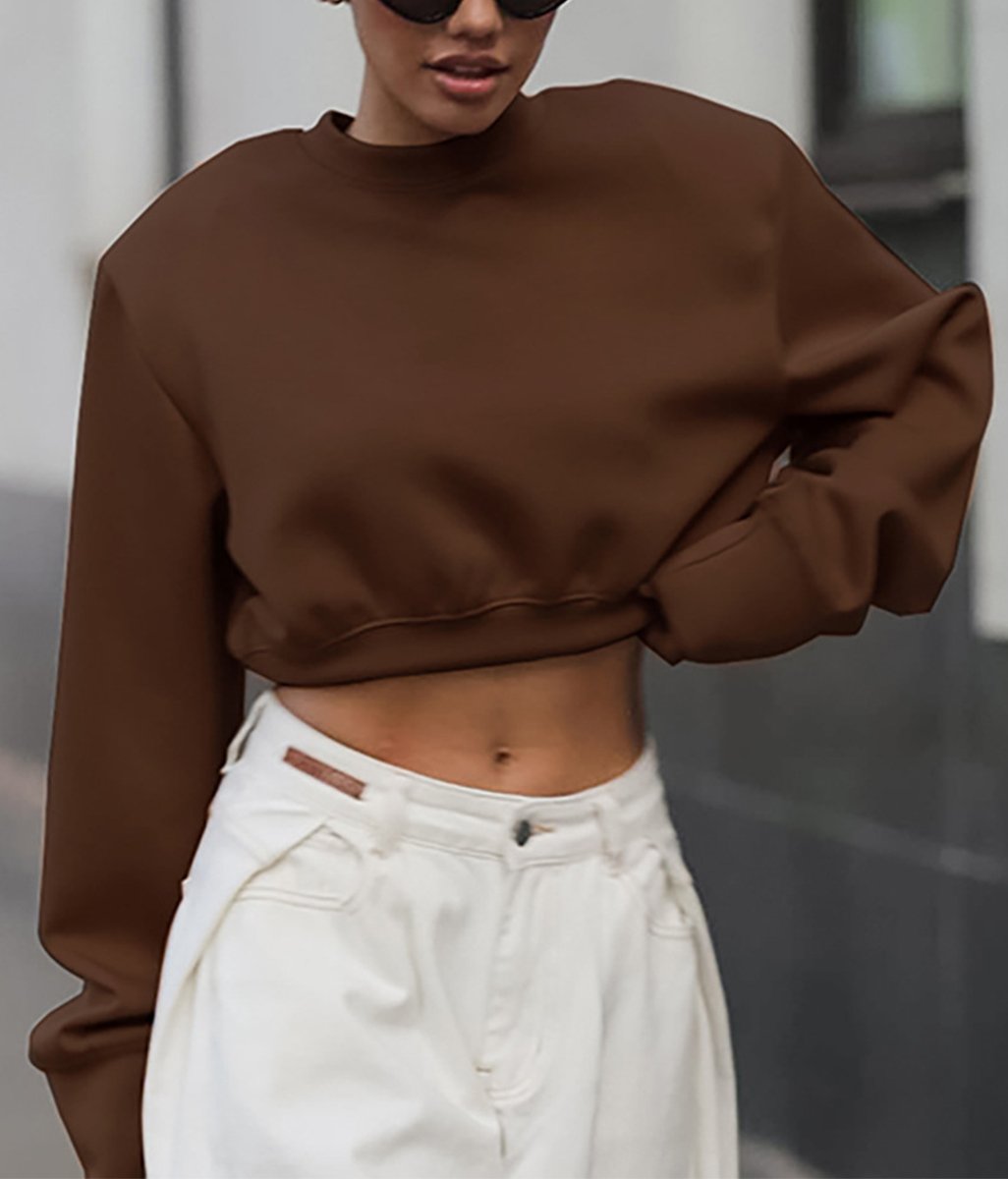 Fleece Midriff-baring Sweatshirt