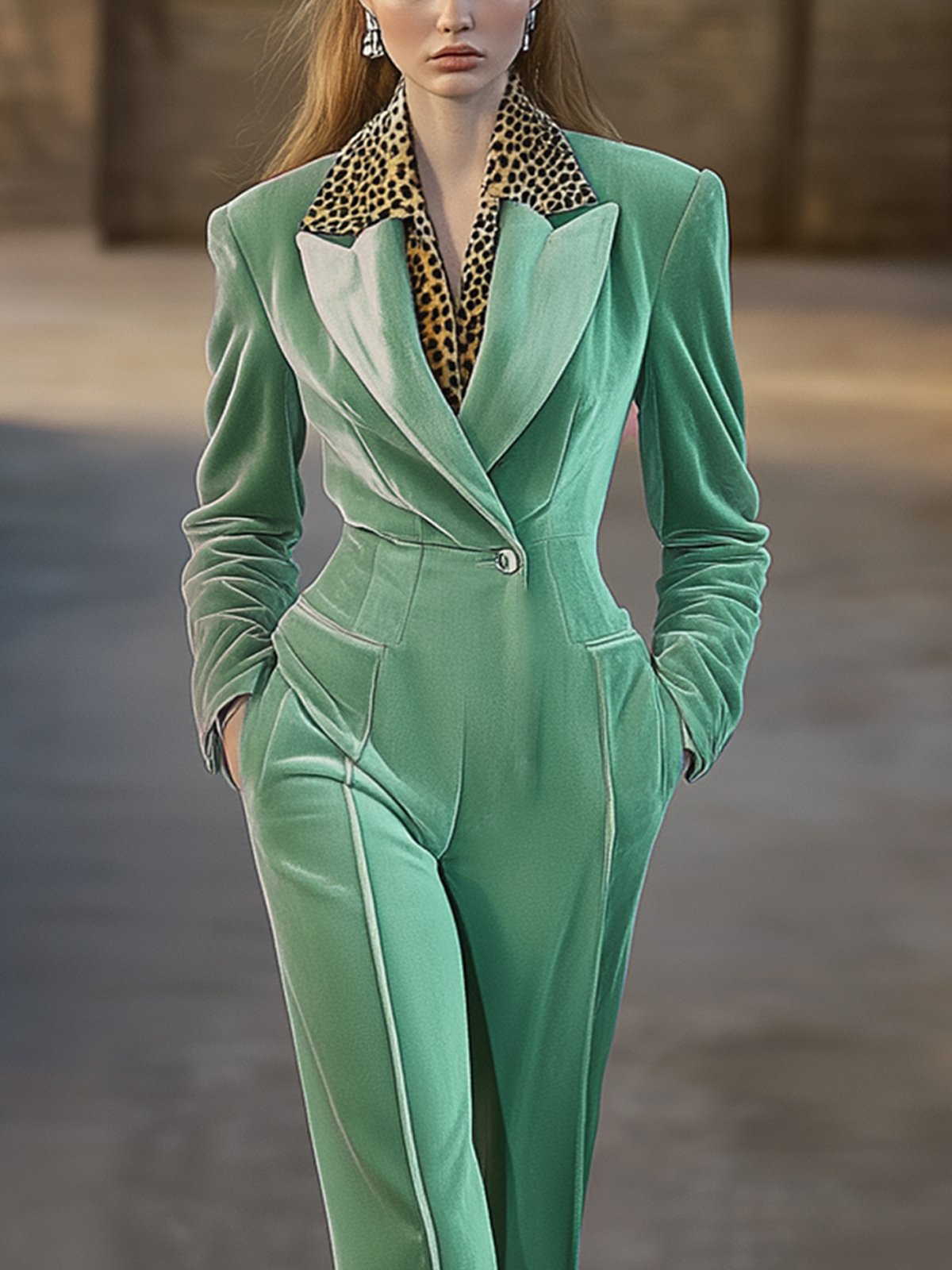 Green Velvet Jumpsuit