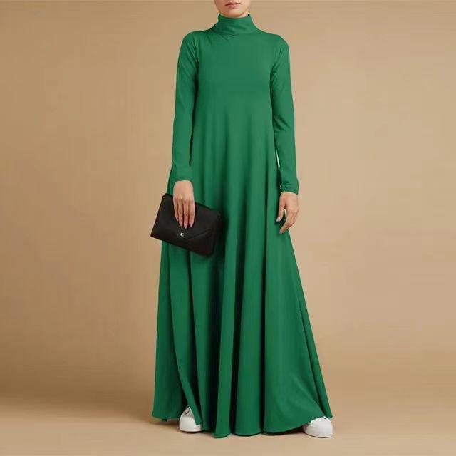 Casual Loose 5 Colors High-Neck Maxi Dress