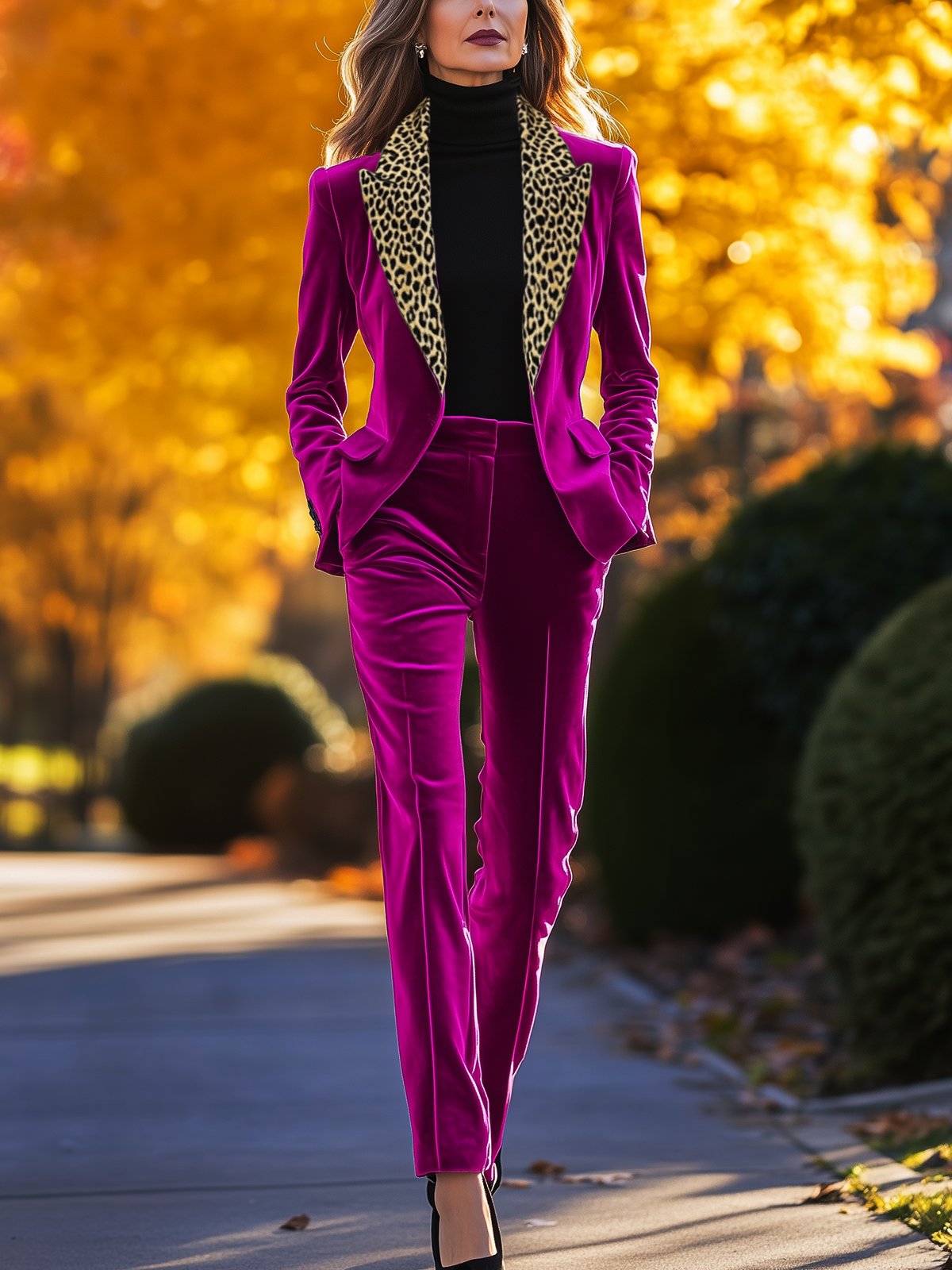 Charming Rose Velvet Suit