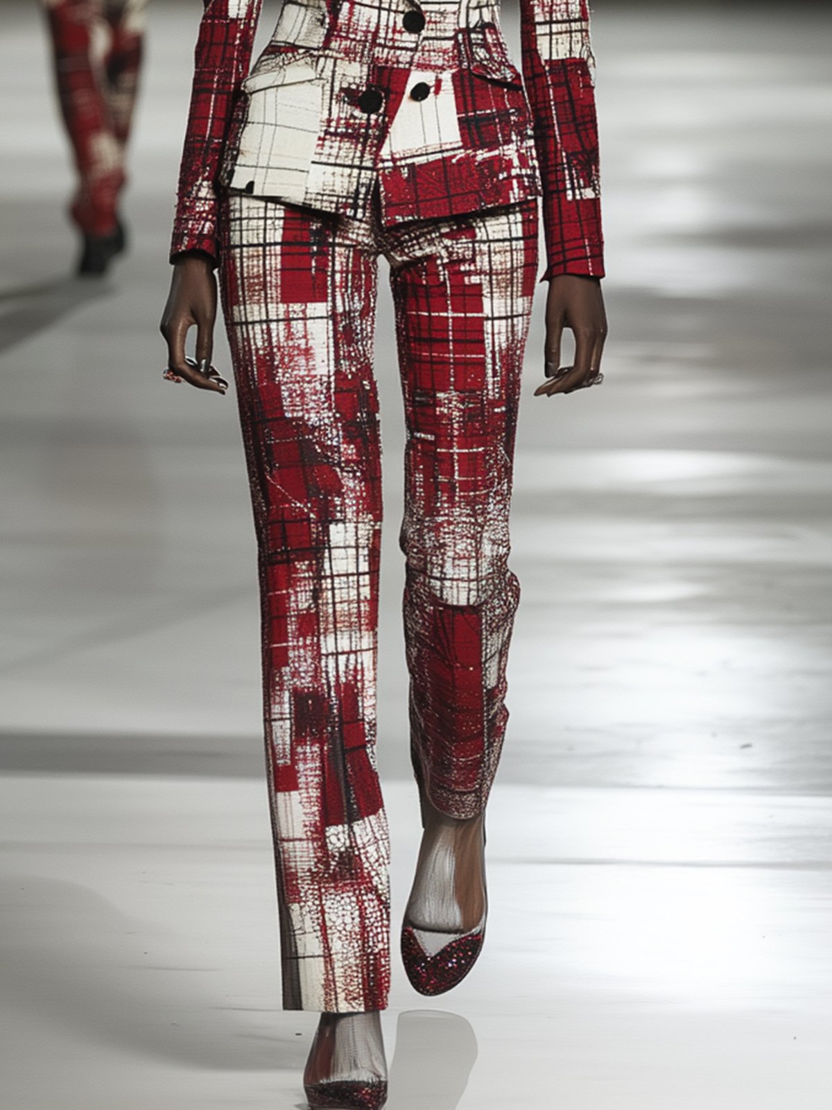 Charming Red Plaid Pants