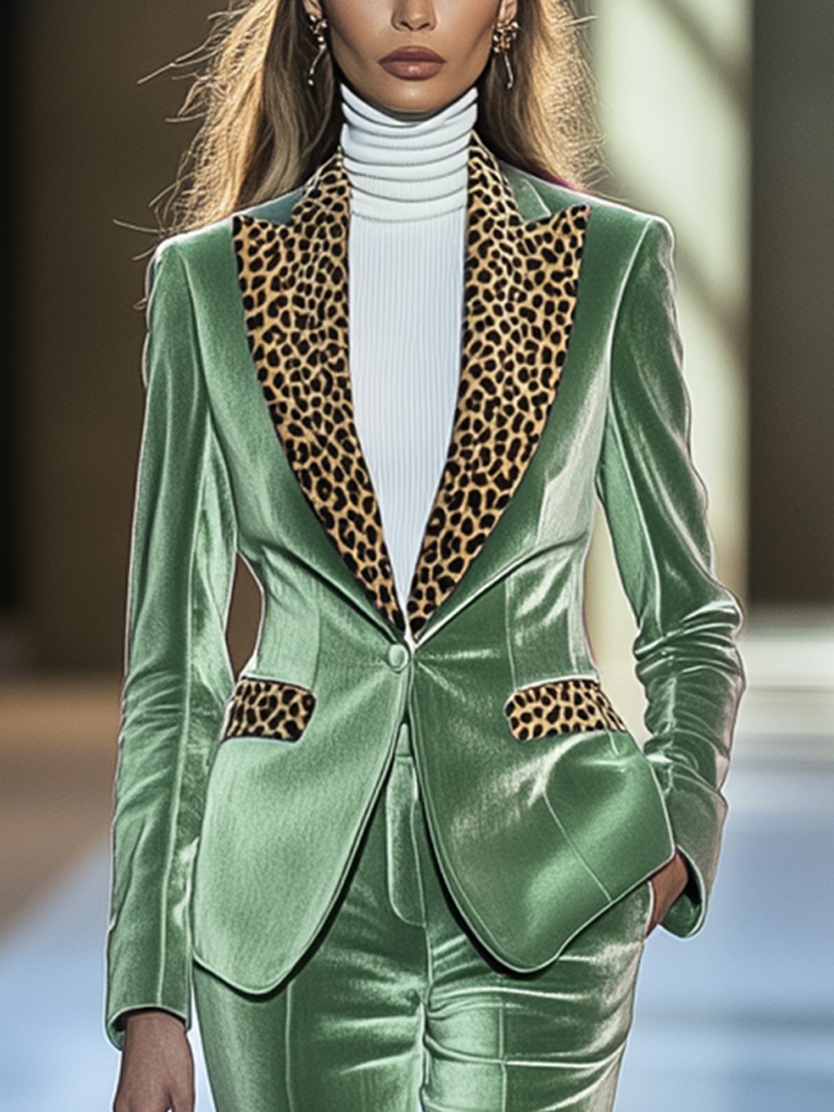 Urban Velvet Leopard Print Suit