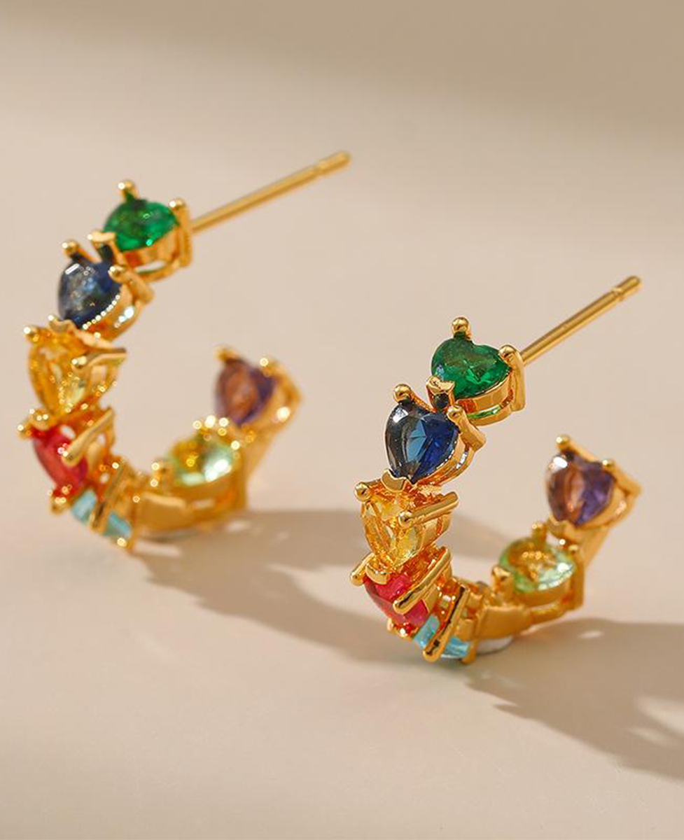 Colorful zircon Earrings