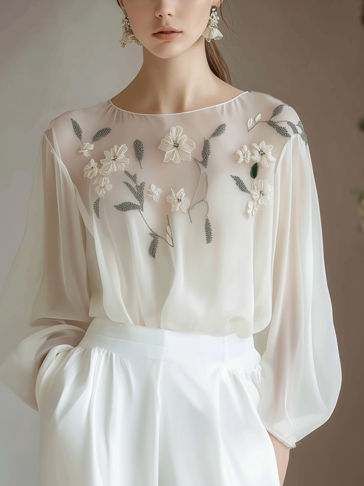 Floral Embroidered Shirt