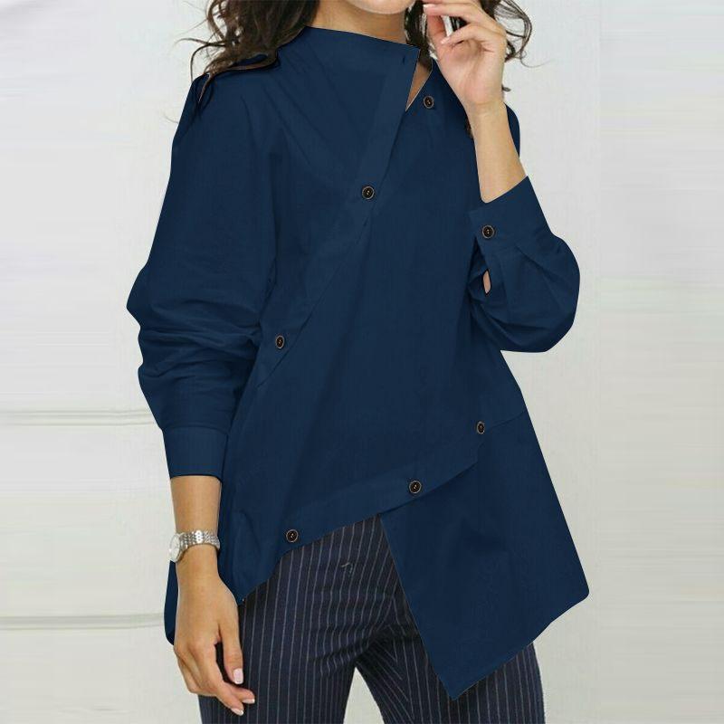 Long Sleeve Asymmetric Cardigan Shirt Top