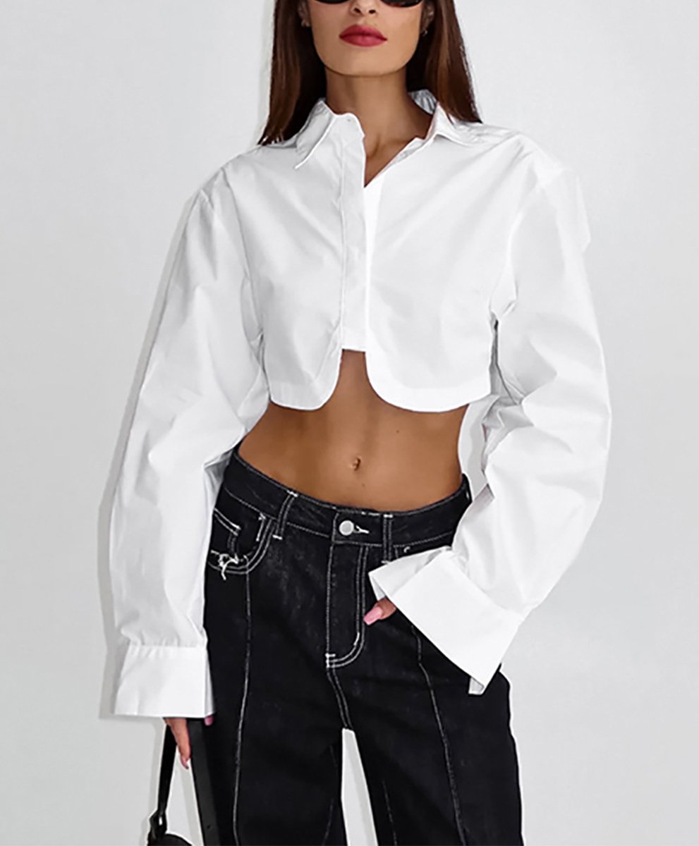 Midriff-baring Slim Fit Shirt