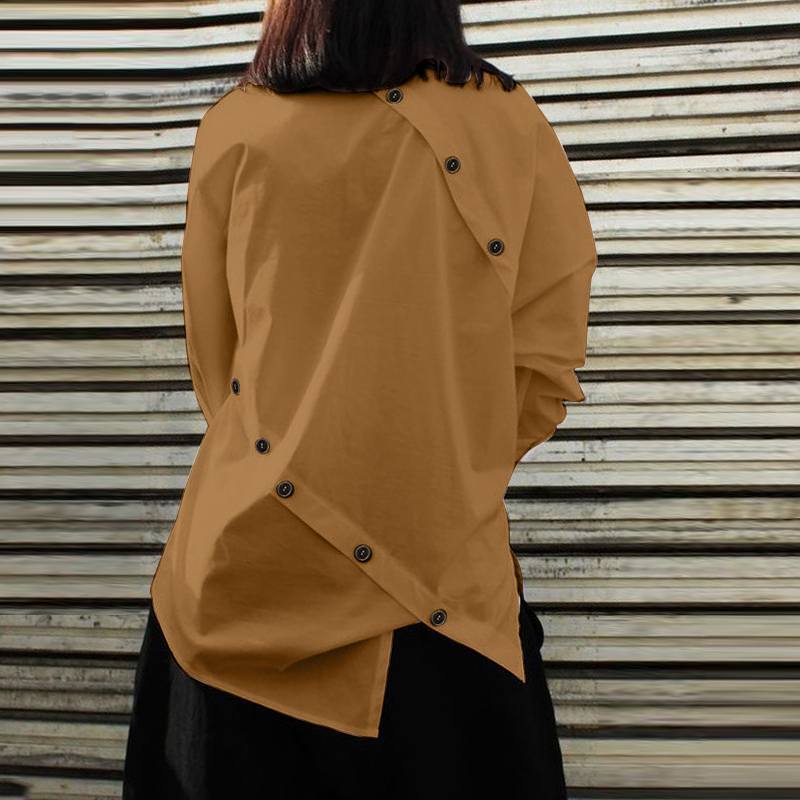 Long Sleeve Asymmetric Cardigan Shirt Top