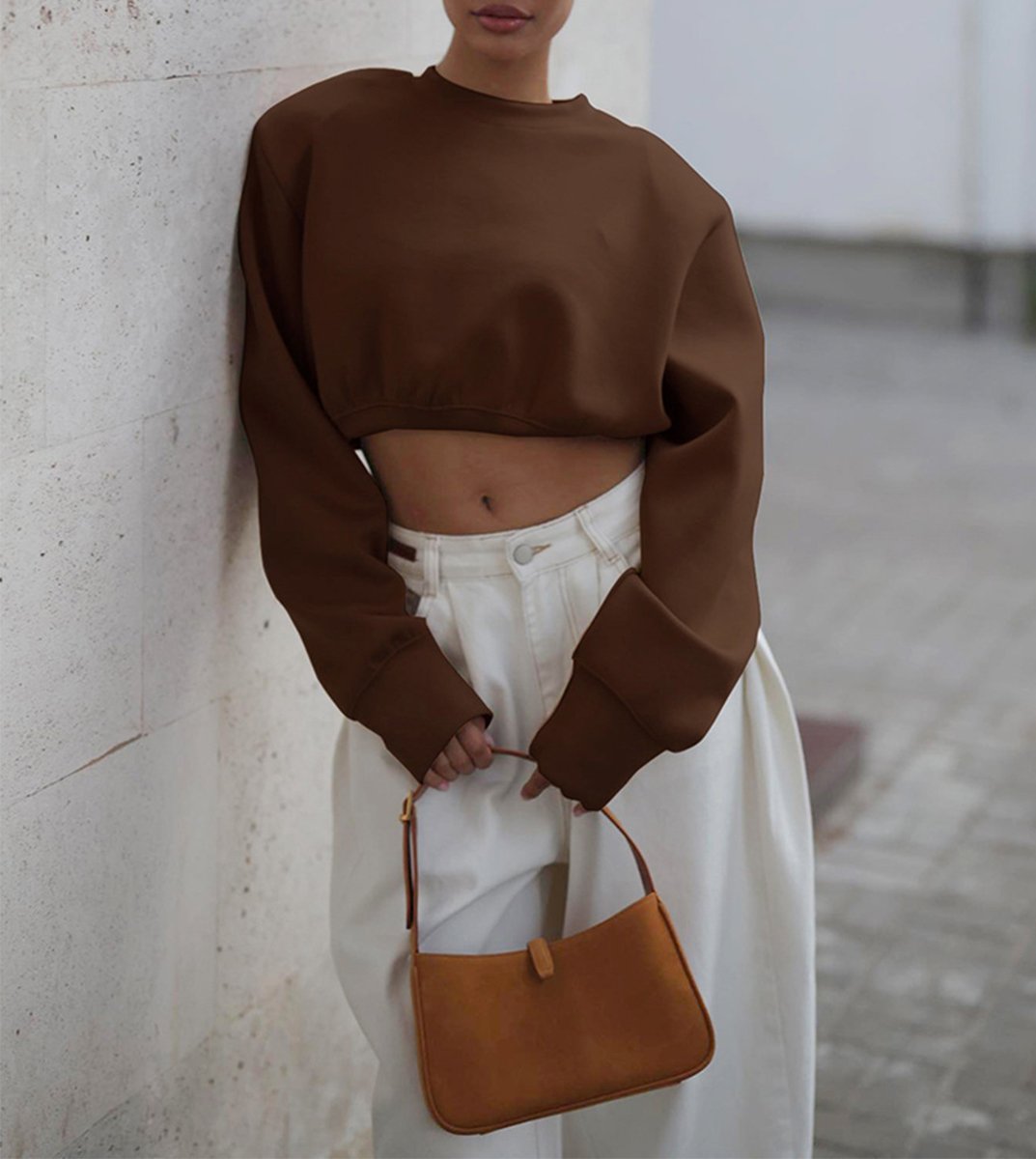 Fleece Midriff-baring Sweatshirt