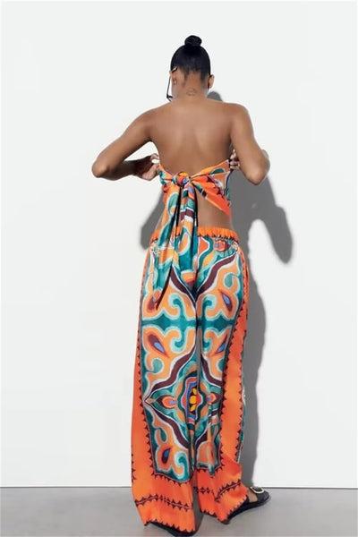 Printed Headscarf Two-piece Set