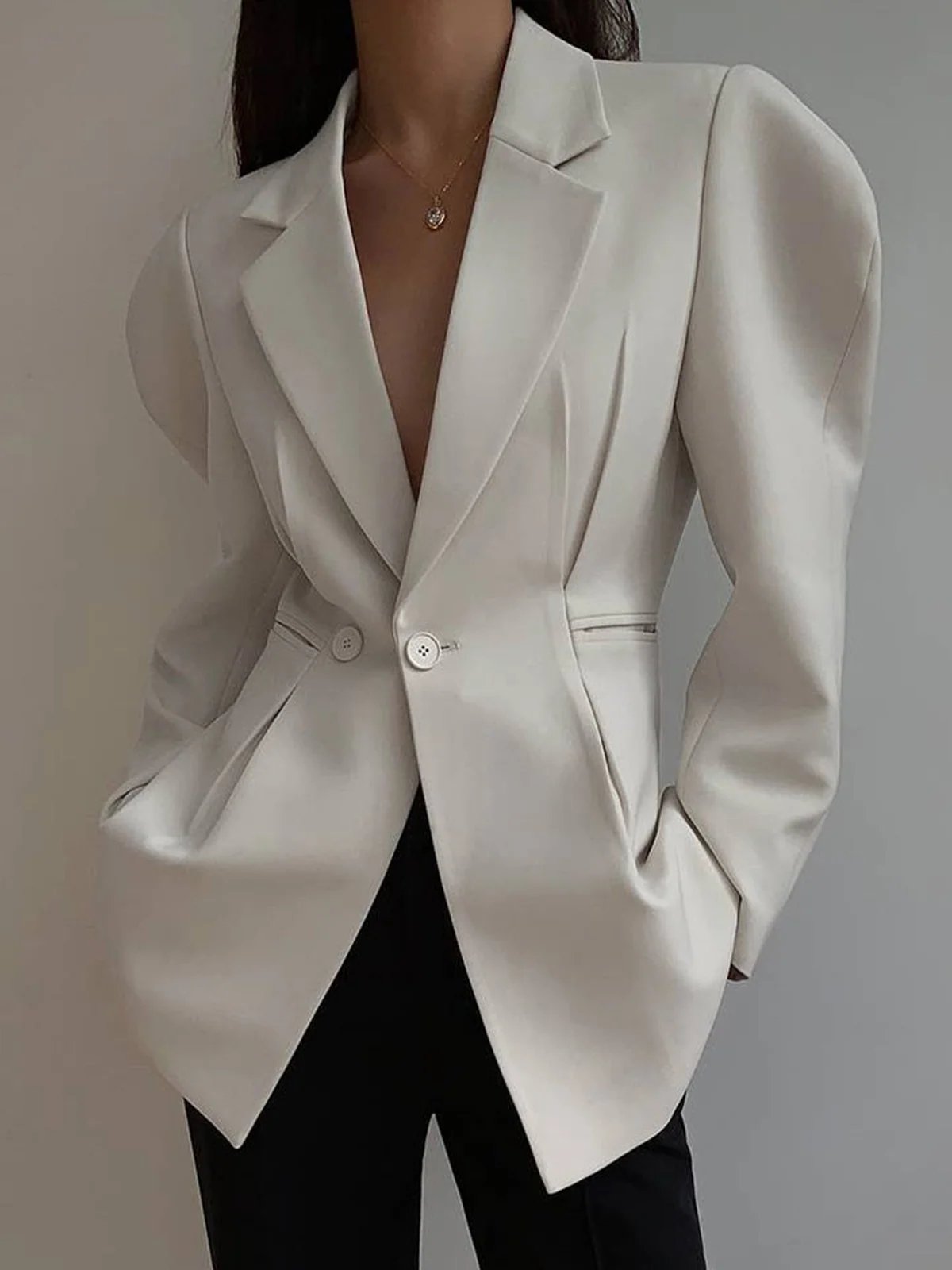 Lapel Collar Simple Blazer