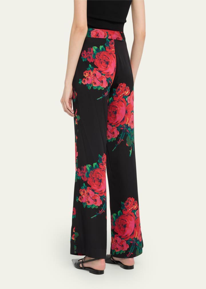 Seville Rose Printed Slim Pants