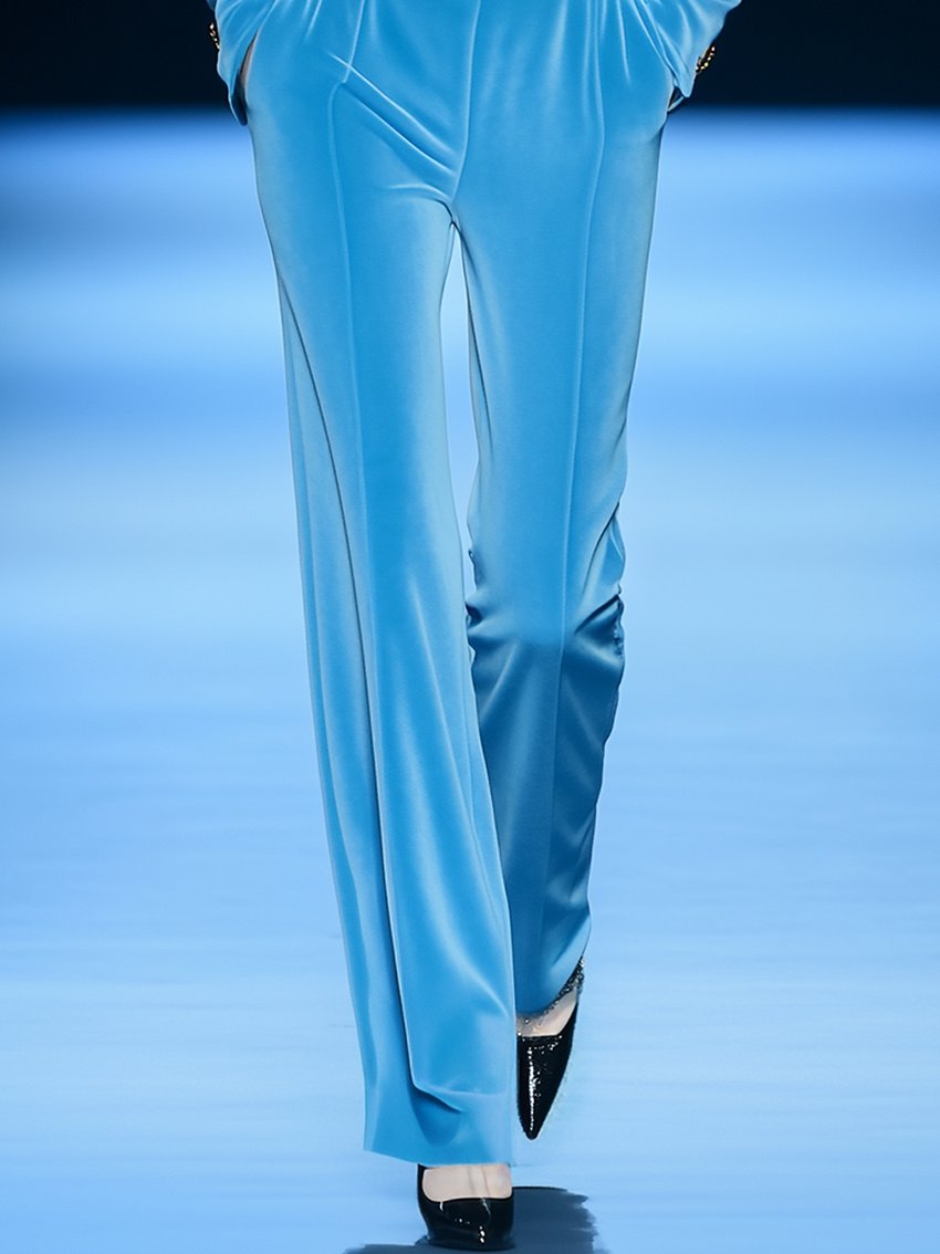 Sky Blue Velvet Jumpsuit