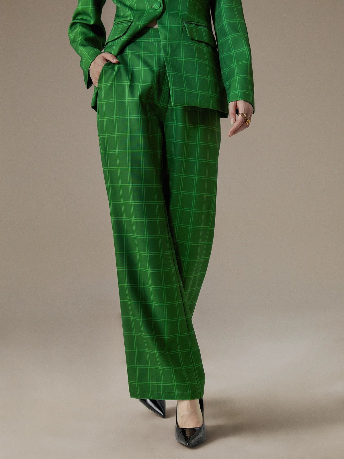 Plaid Fashion Straight pants