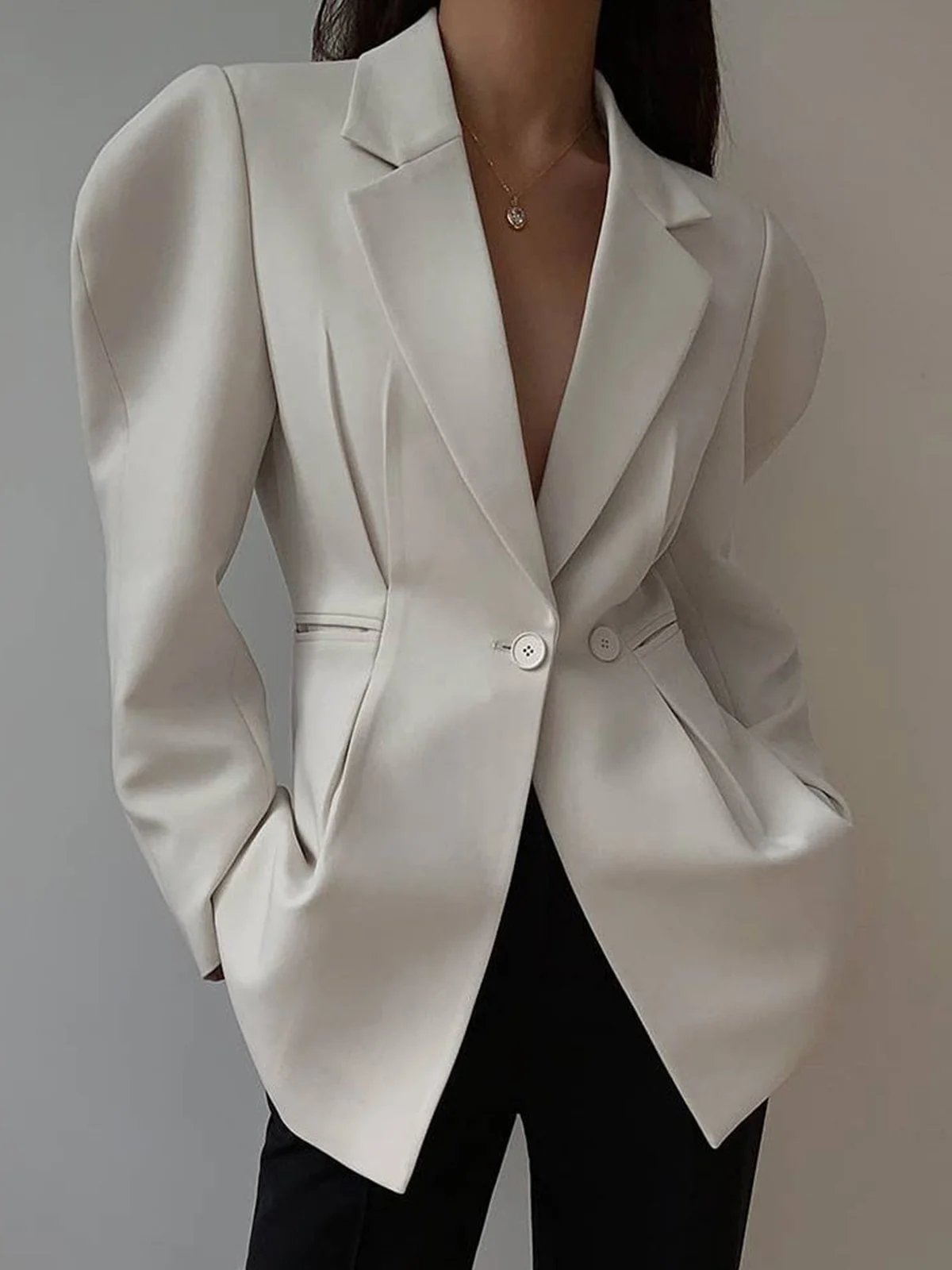 Lapel Collar Simple Blazer