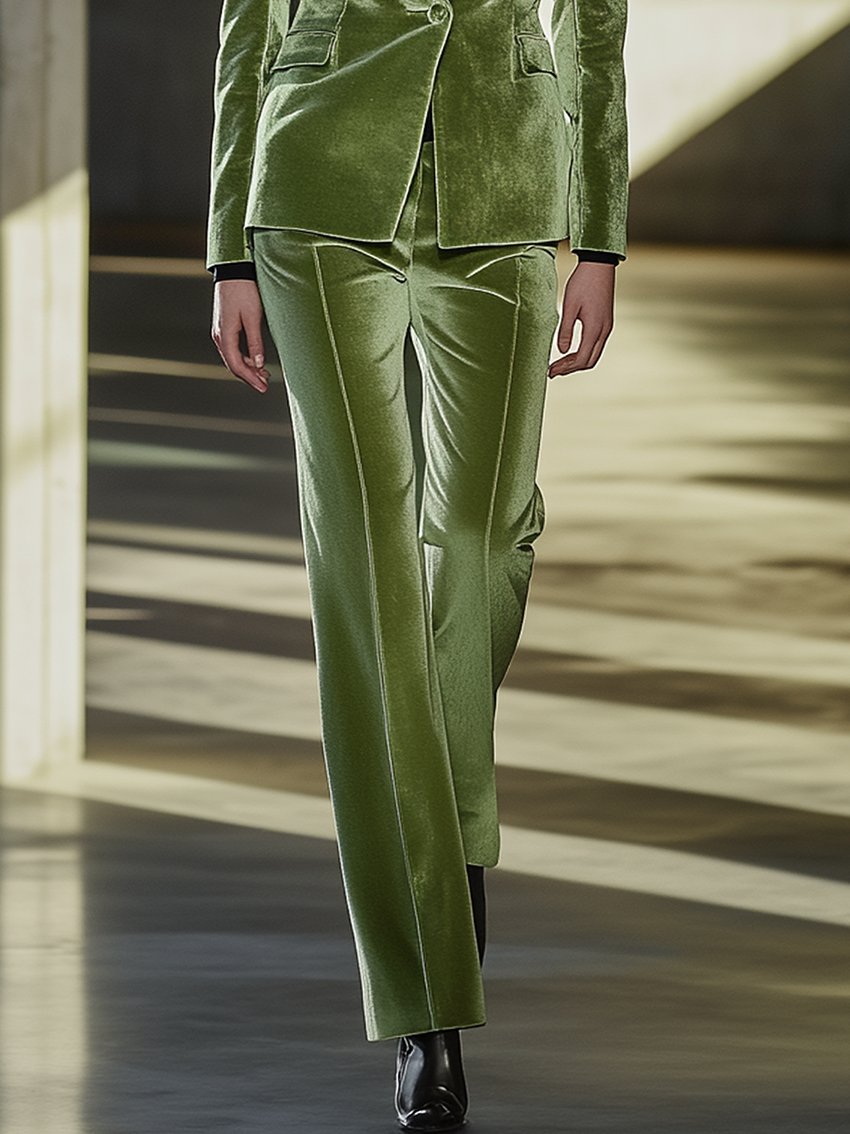 Olive Velvet Pants