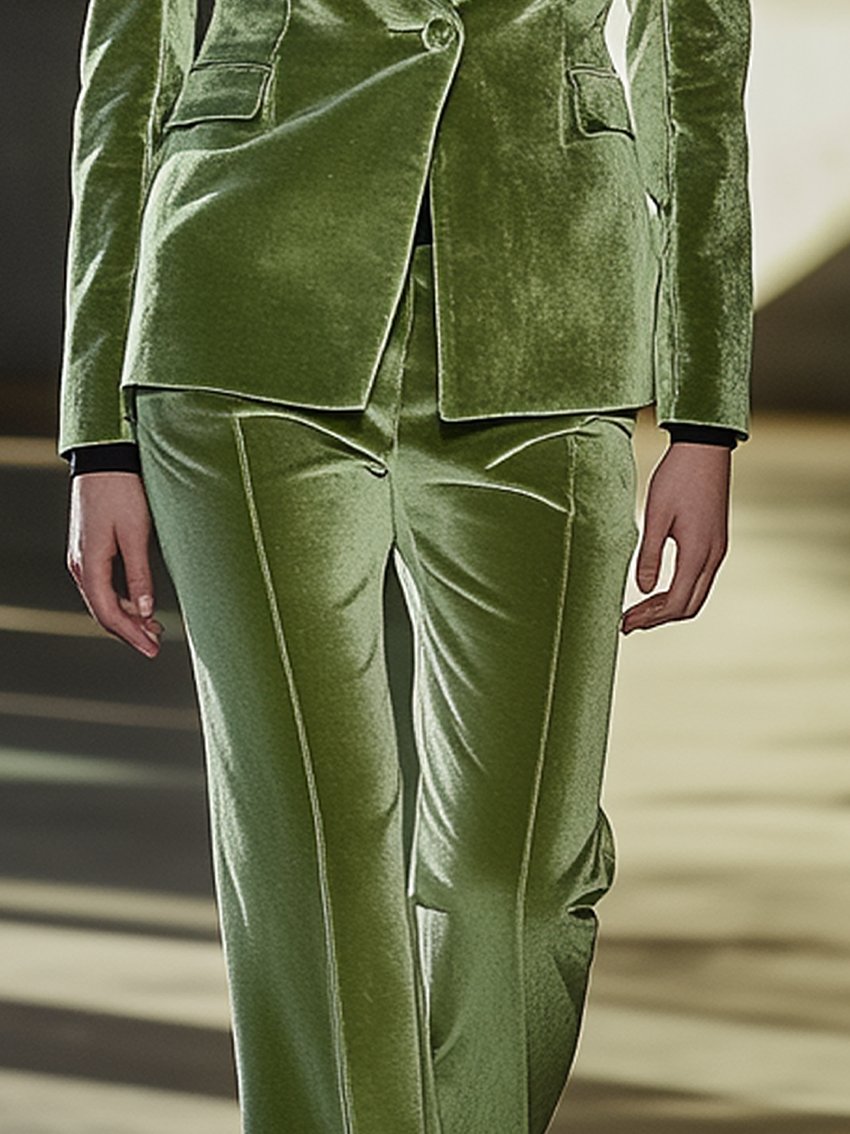 Olive Velvet Pants