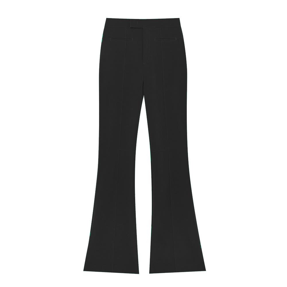 Pantalon évasé noir longueur au sol