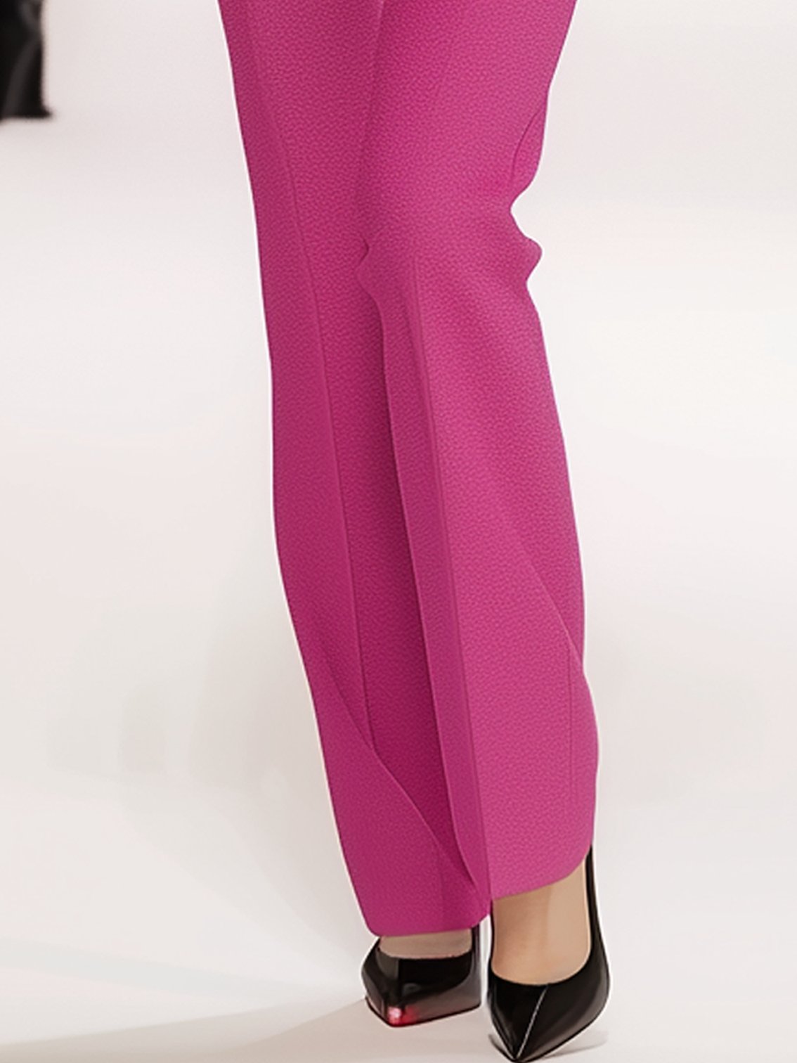 Pink Texture Fabric Double-breasted Pants