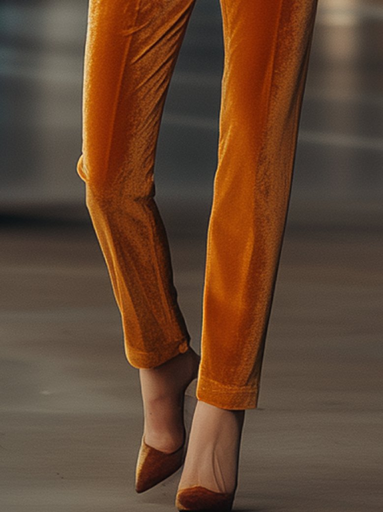 Orange Velvet Pants