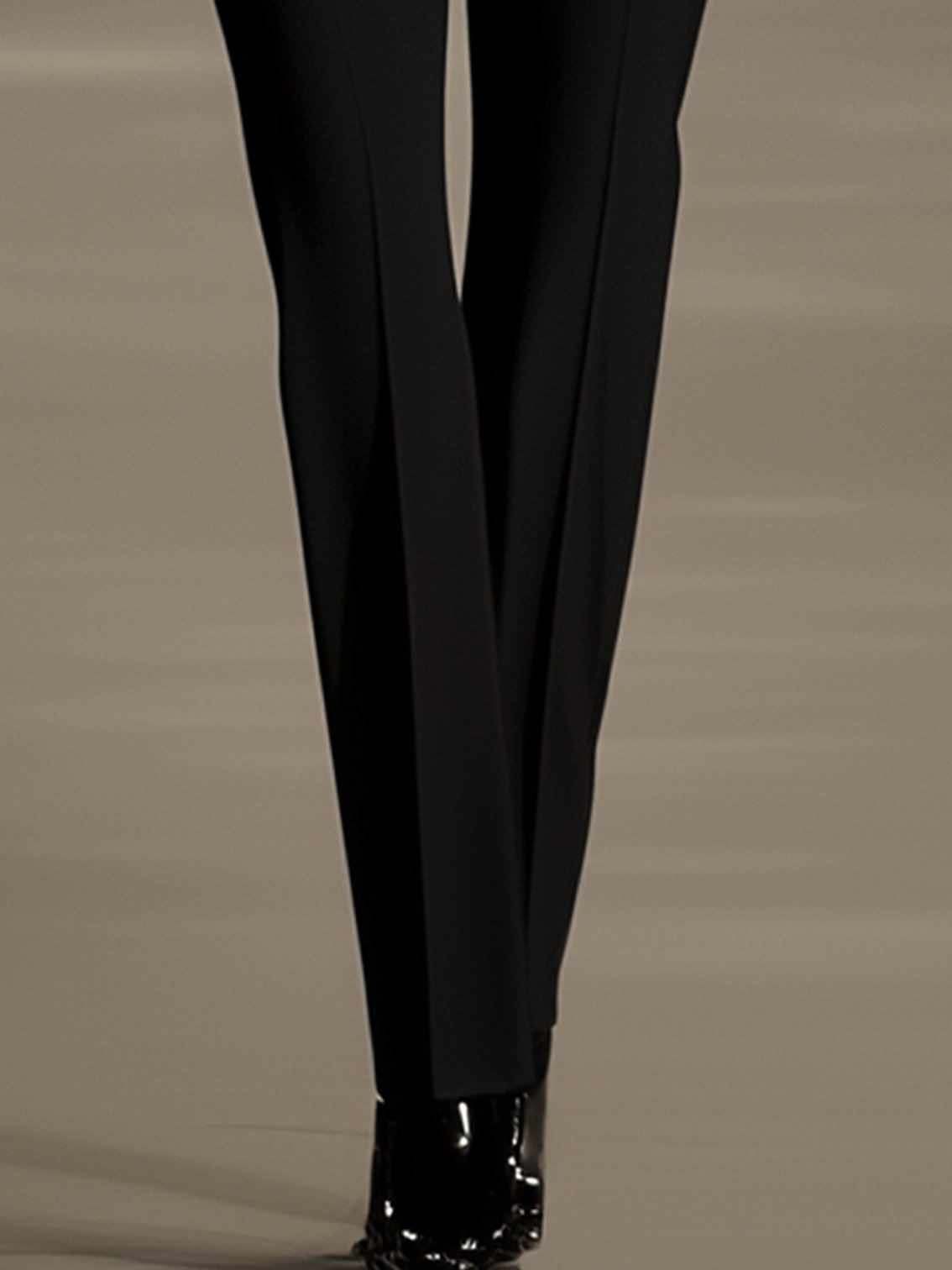 Black Pants With Embroidered Collar