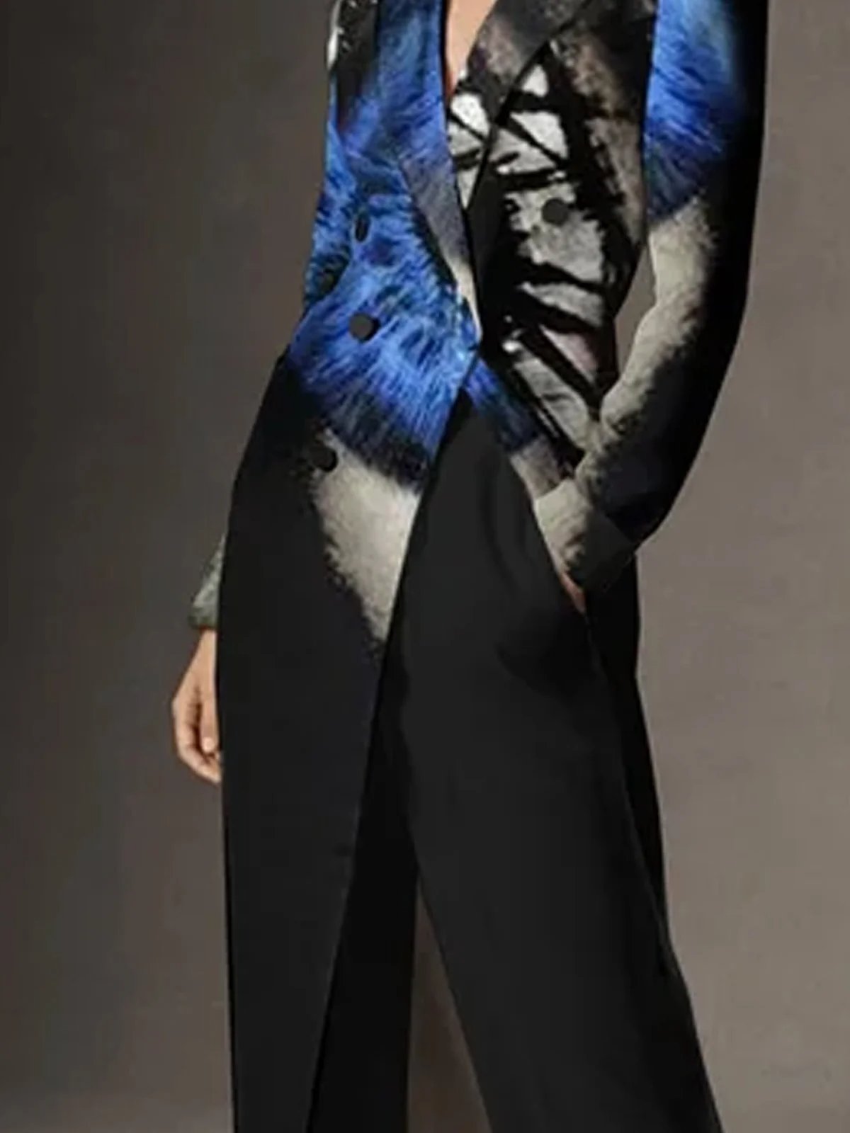 Abstract Shawl Collar Blazer