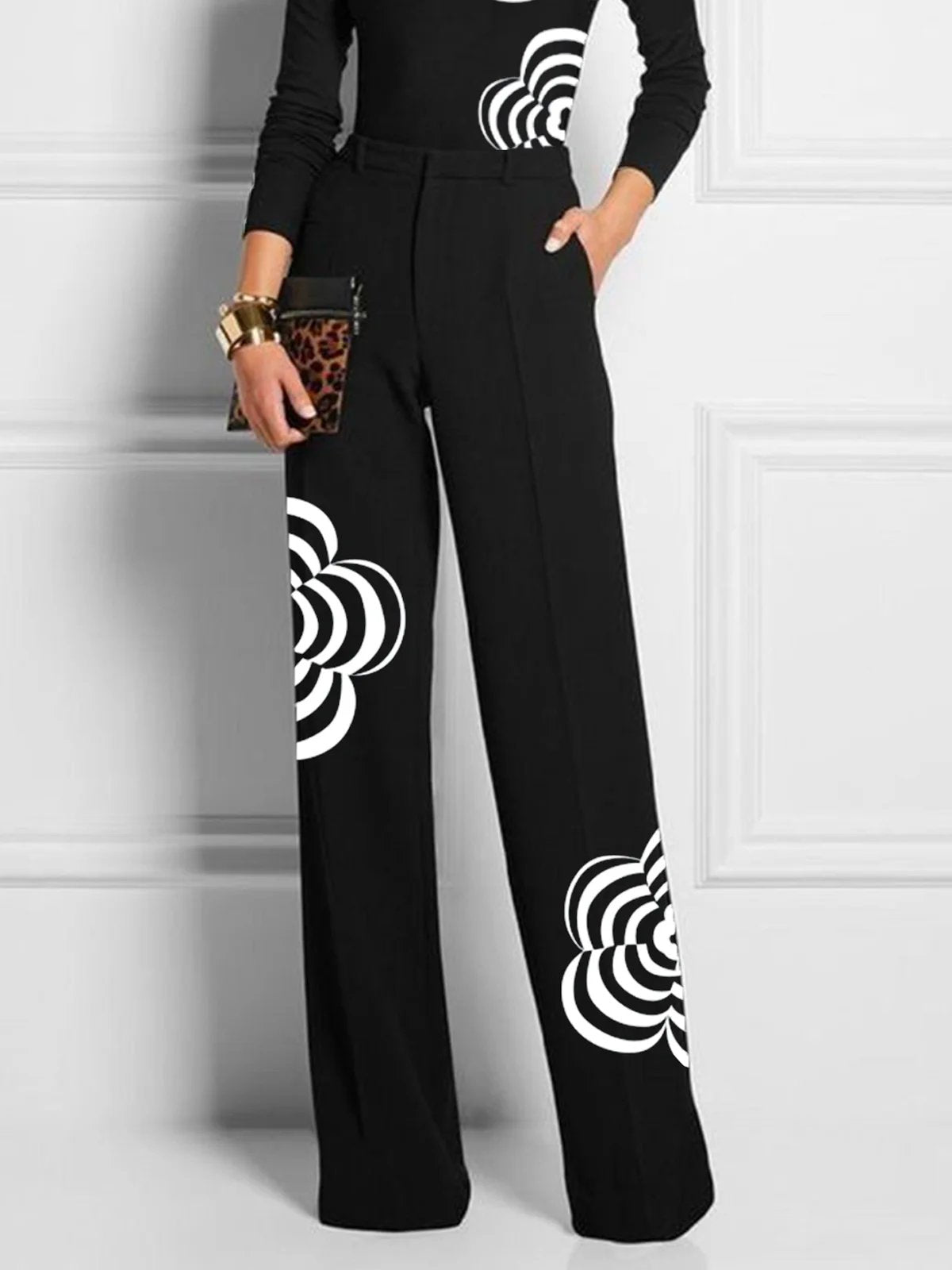 Pantalon de mode fleuri