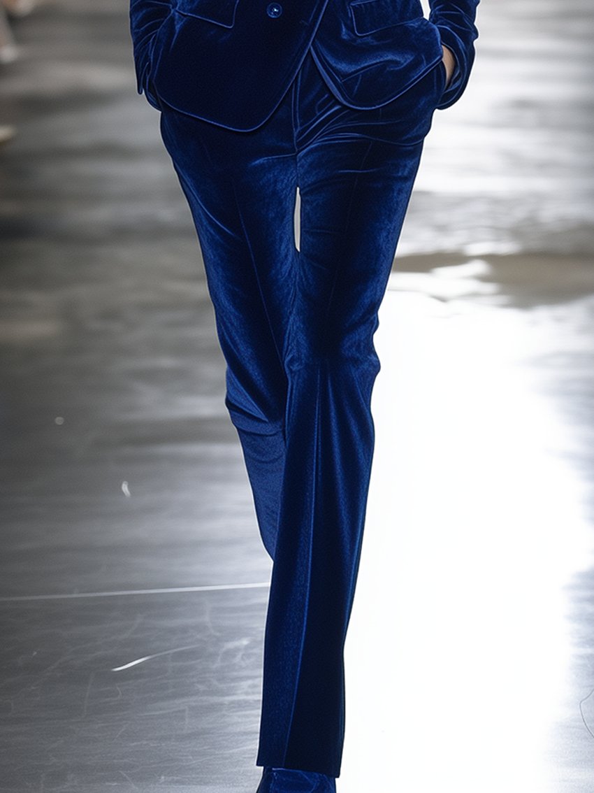 Dark Blue Velvet Pants