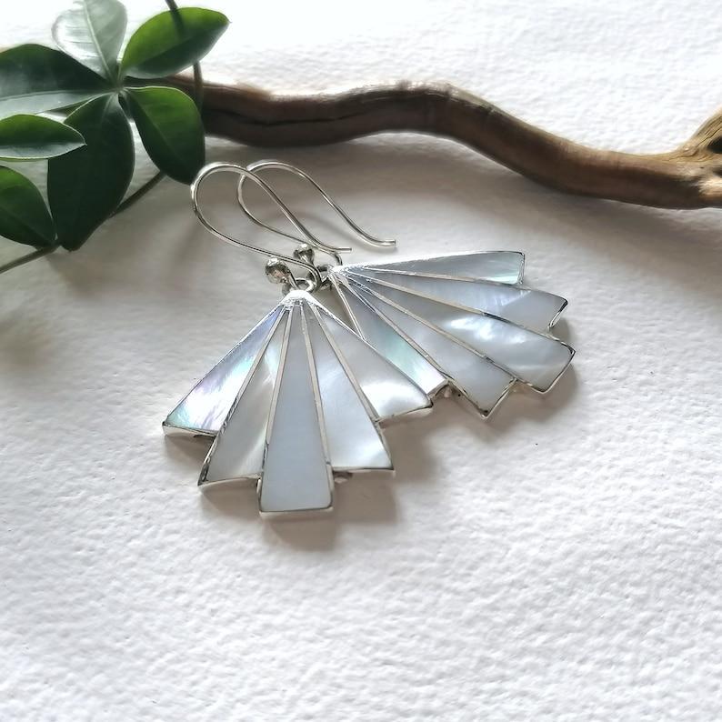 Handcrafted Fan Pearl Earrings