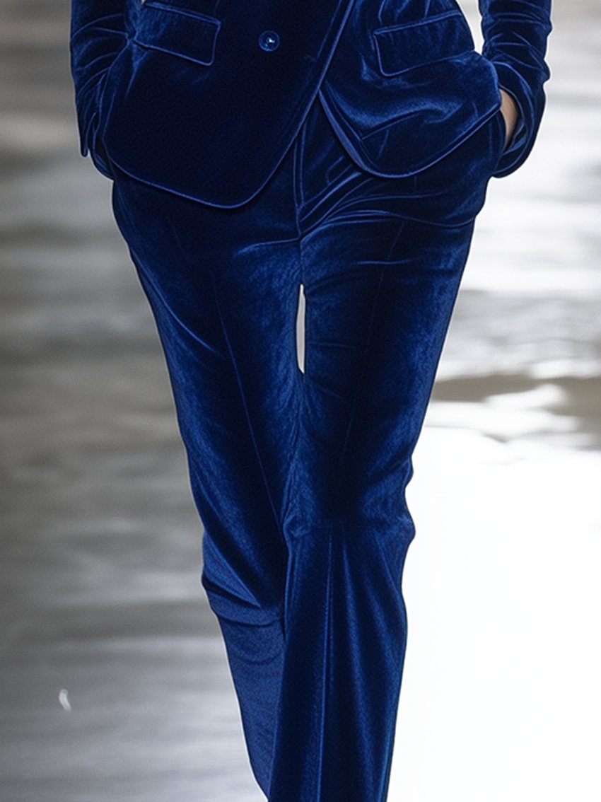 Dark Blue Velvet Pants