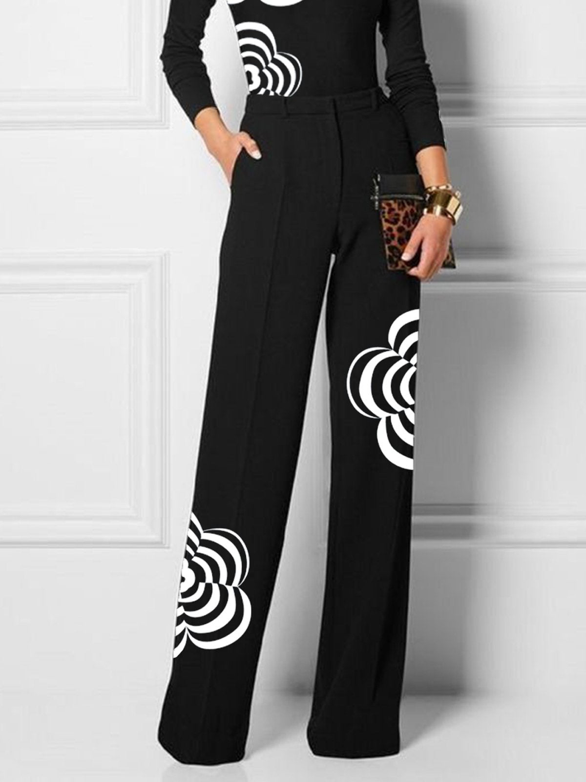 Pantalon de mode fleuri