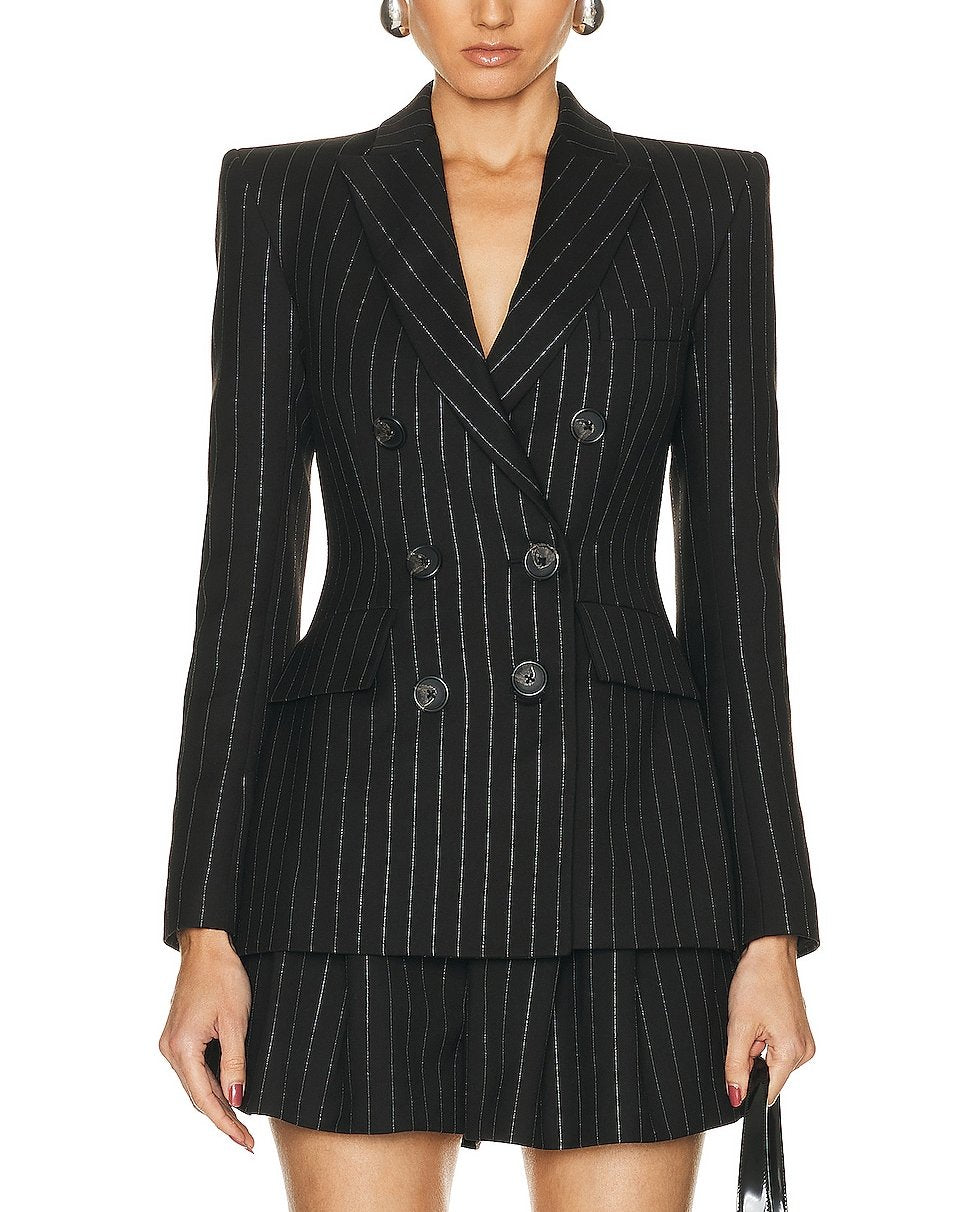 Pinstripe Double Breasted Blazer