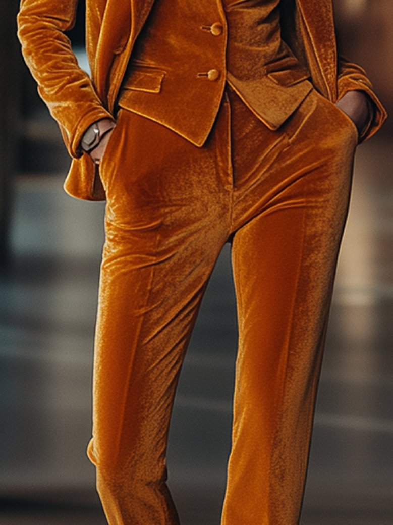 Orange Velvet Pants