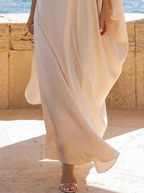 Batwing Sleeves Split-Joint Maxi Dresses