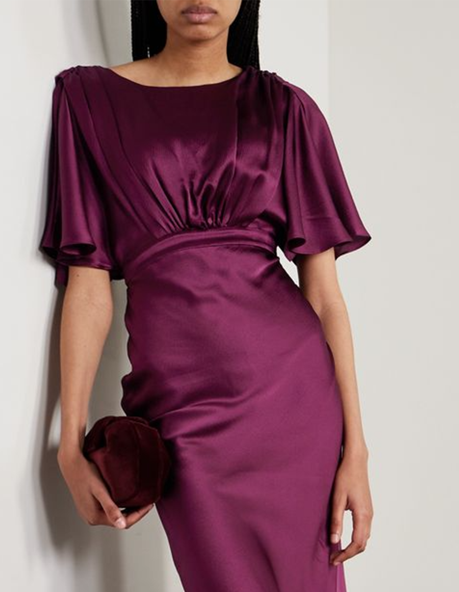 Hammered Silk-satin Dress